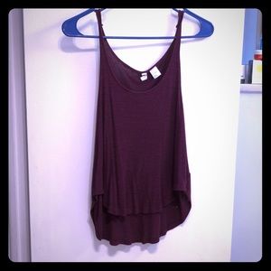 DIVIDED H&M Maroon Flowy Tank Size M